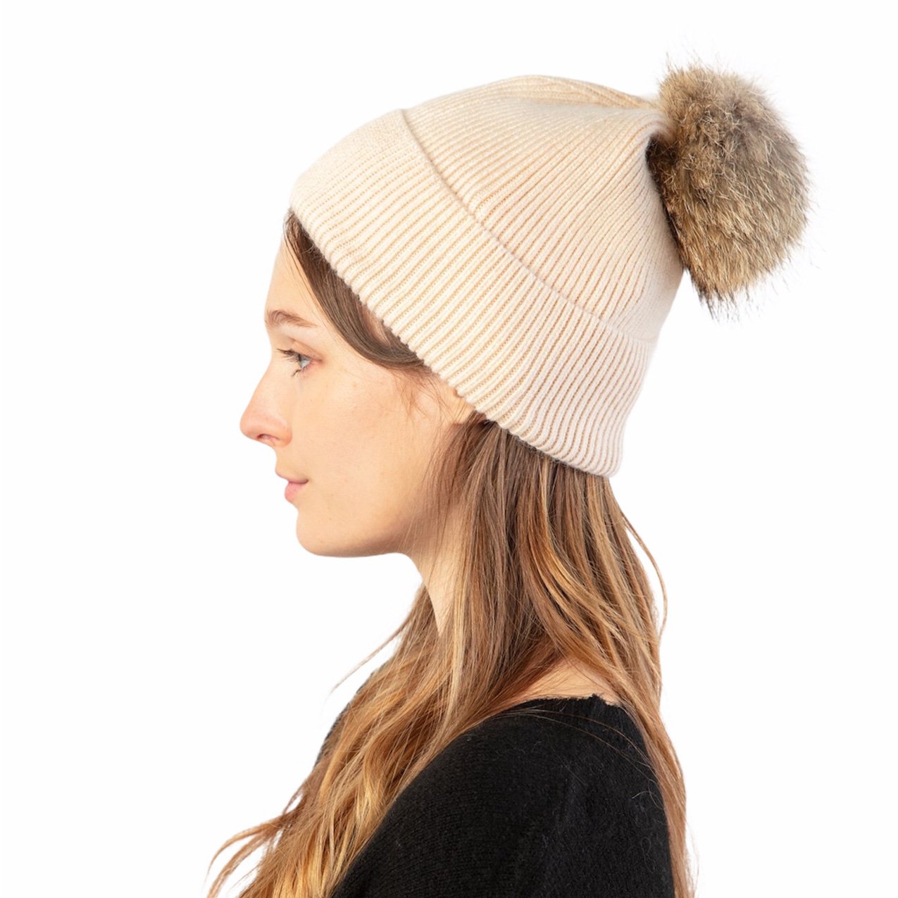 Look by M Women's Ribbet Pom Pom Beanie Ski Winter Hat