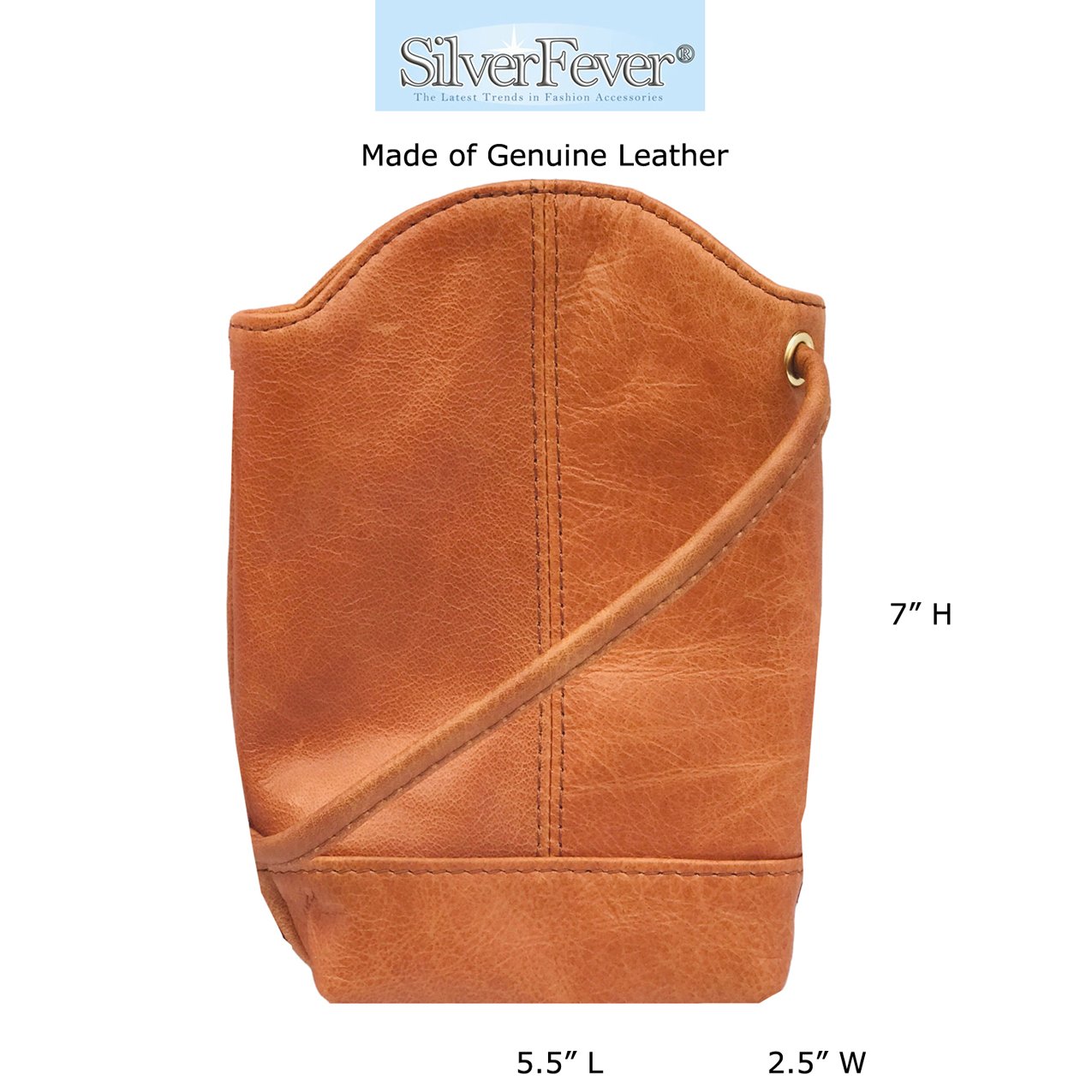 SILVERFEVER Women's Crossbody Handbag Leather Travel Ladies Phone Bag Genuine Cowhide Purse