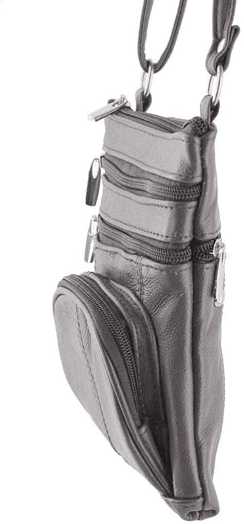 SILVERFEVER Genuine Leather Organizer Handbag Cross Body - Shoulder Travel Bag