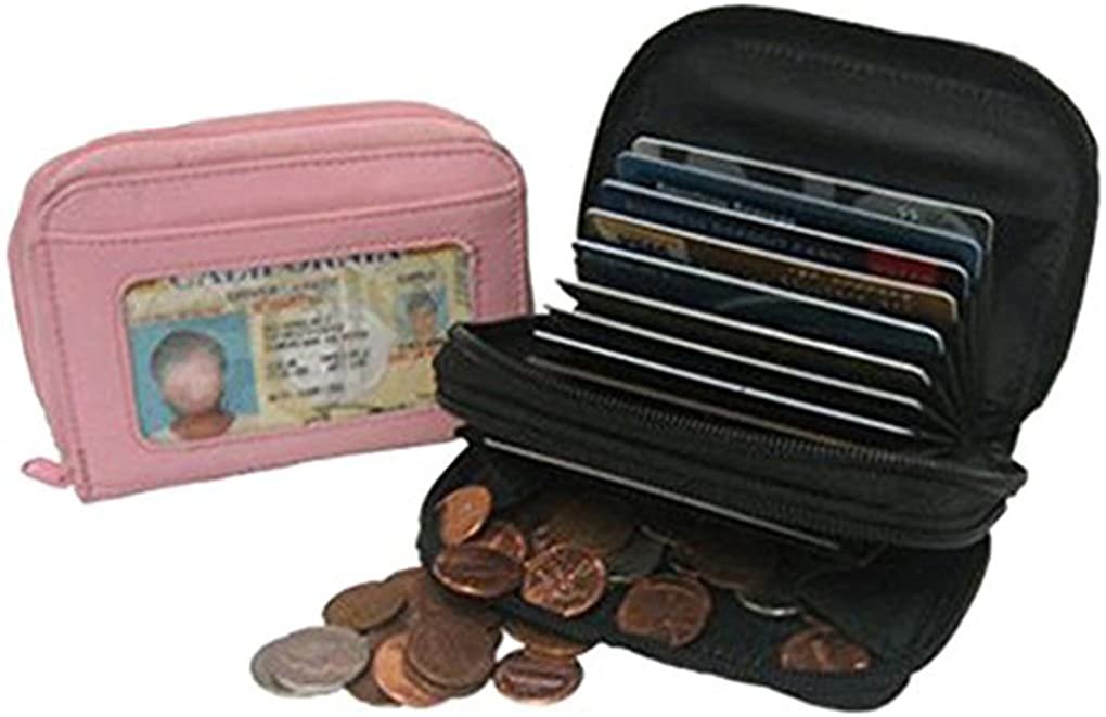 SILVERFEVER Women Wallet Card Holder RFID Purse Women's Leather Credit Cards Organizer ID