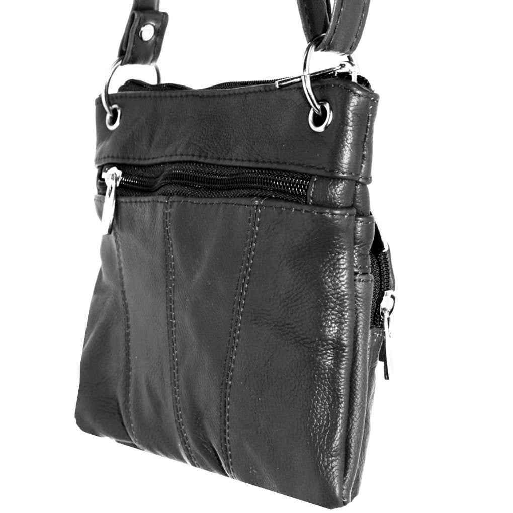Genuine Leather East West Cross Body Organizer Bag MEDIUM SIZE