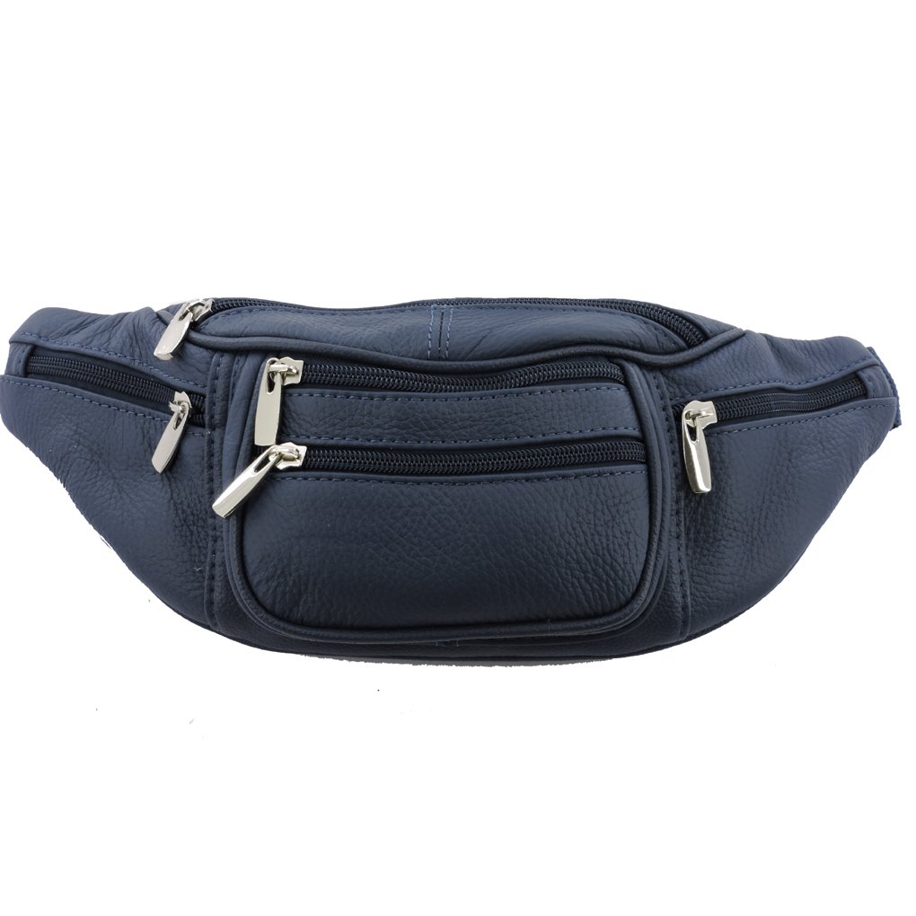 Genuine Leather Fanny Pack Waist Bag Body Pouch Pockets Organizer Phone Holder