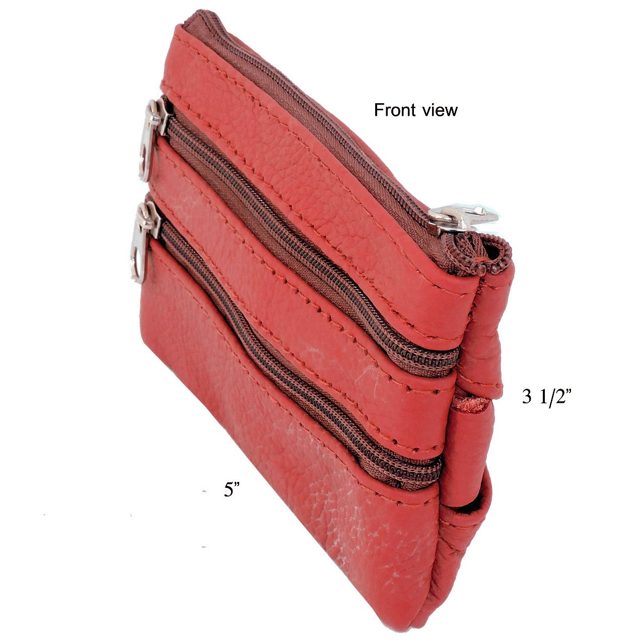 Womens Leather Coin Purse Pouch with Pockets -Handcrafted Genuine Cowhide