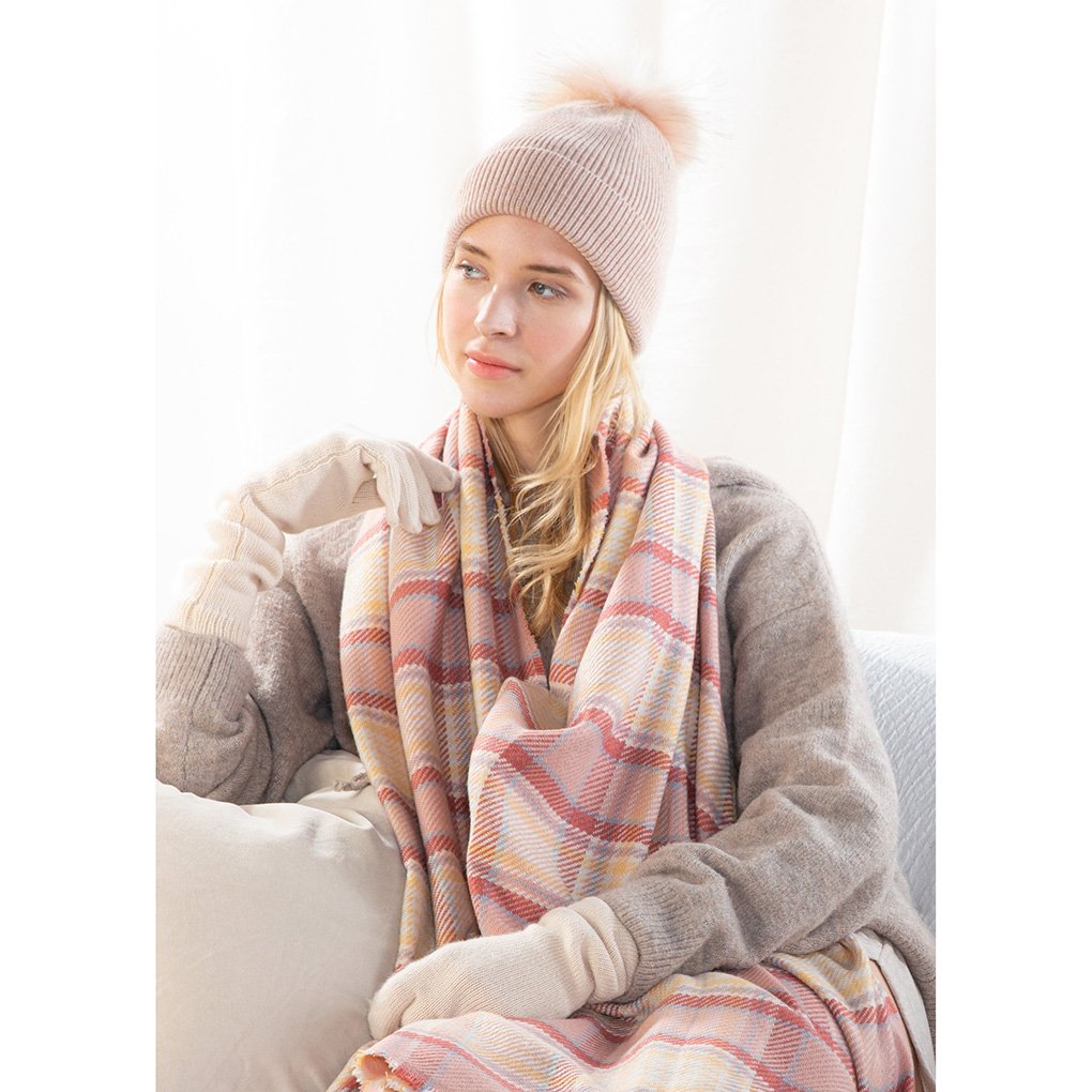 Look by M Women's Ribbet Pom Pom Beanie Ski Winter Hat