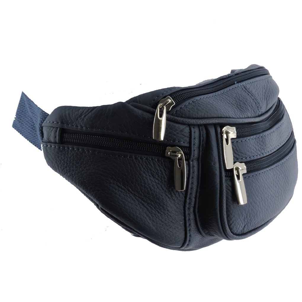 Genuine Leather Fanny Pack Waist Bag Body Pouch Pockets Organizer Phone Holder