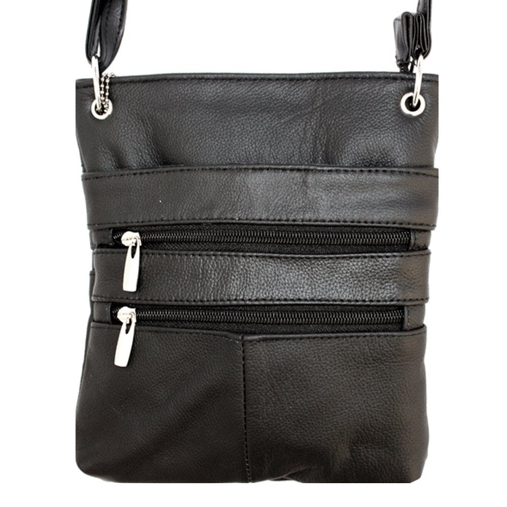 Genuine Leather Travel Shoulder Cross Body Purse Handbag Silver Fever