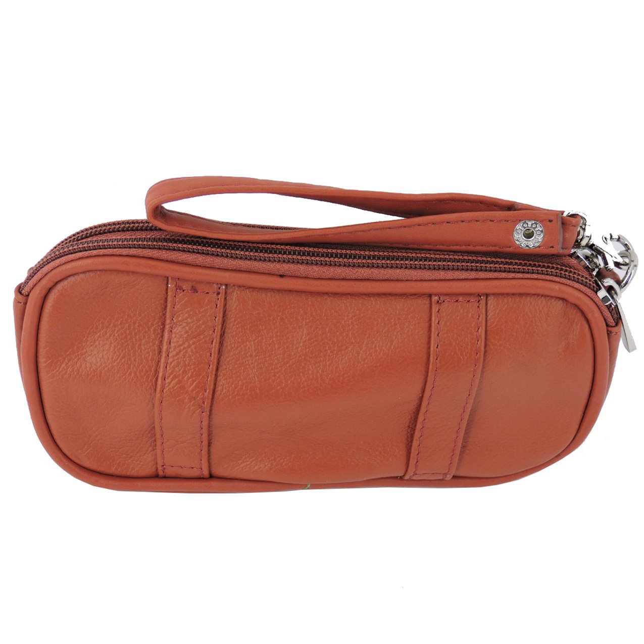 Leather Eyeglass Glasses Case with Wristlet Handle, Padded WOMAN