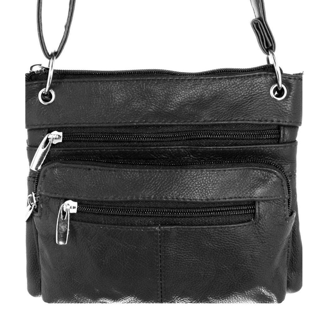 Genuine Leather East West Cross Body Organizer Bag MEDIUM SIZE
