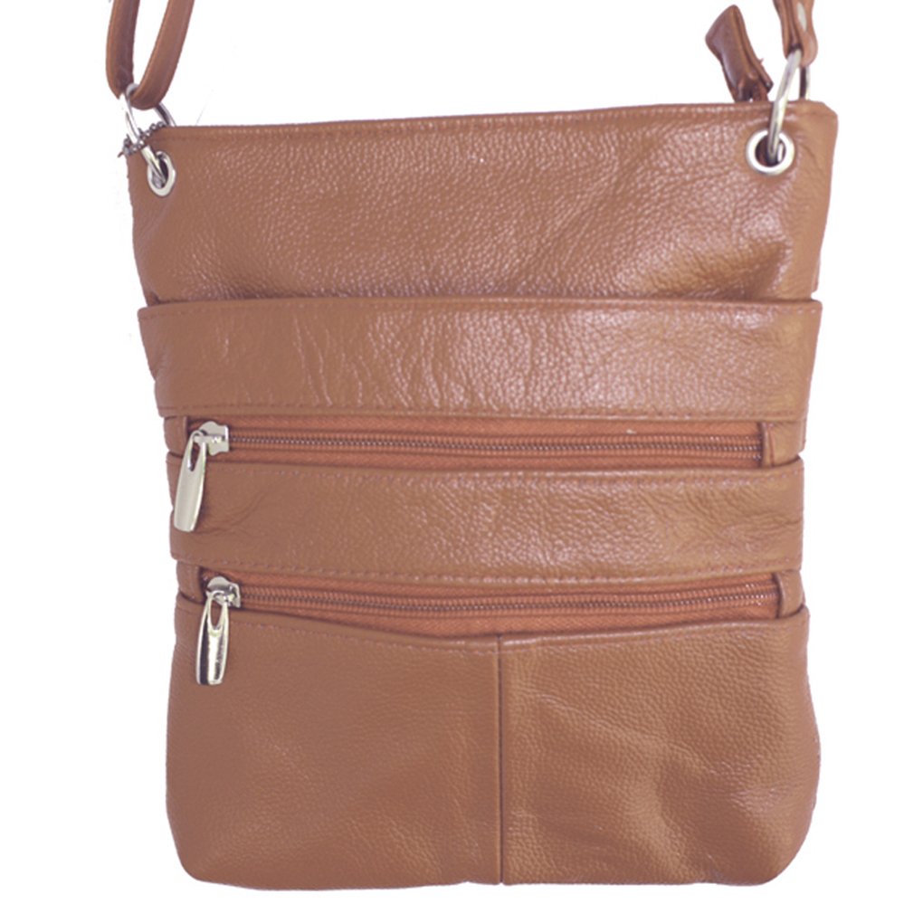 Genuine Leather Travel Shoulder Cross Body Purse Handbag Silver Fever