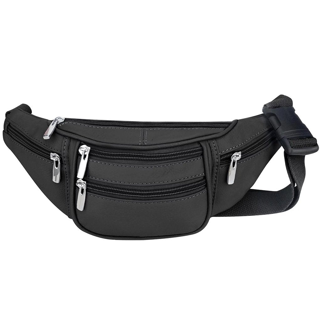 Genuine Leather Fanny Pack Waist Bag Body Pouch Pockets Organizer Phone Holder