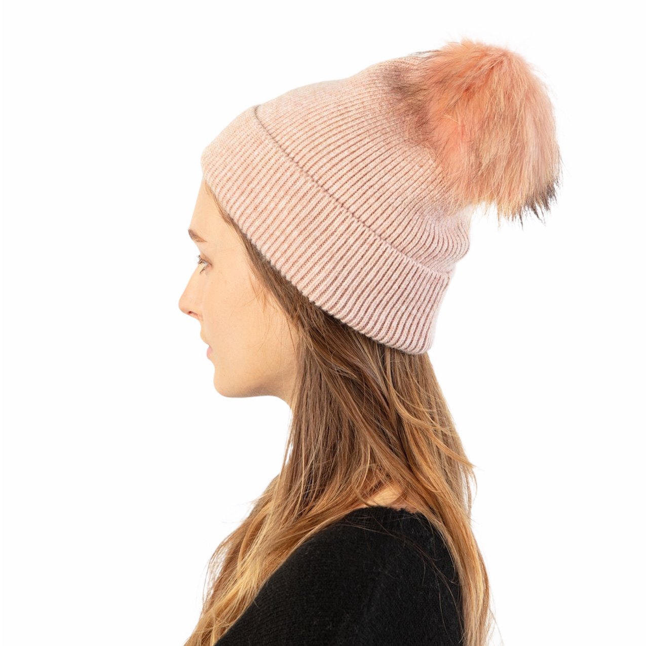 Look by M Women's Ribbet Pom Pom Beanie Ski Winter Hat