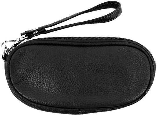 Leather Eyeglass Glasses Case with Wristlet Handle, Padded WOMAN