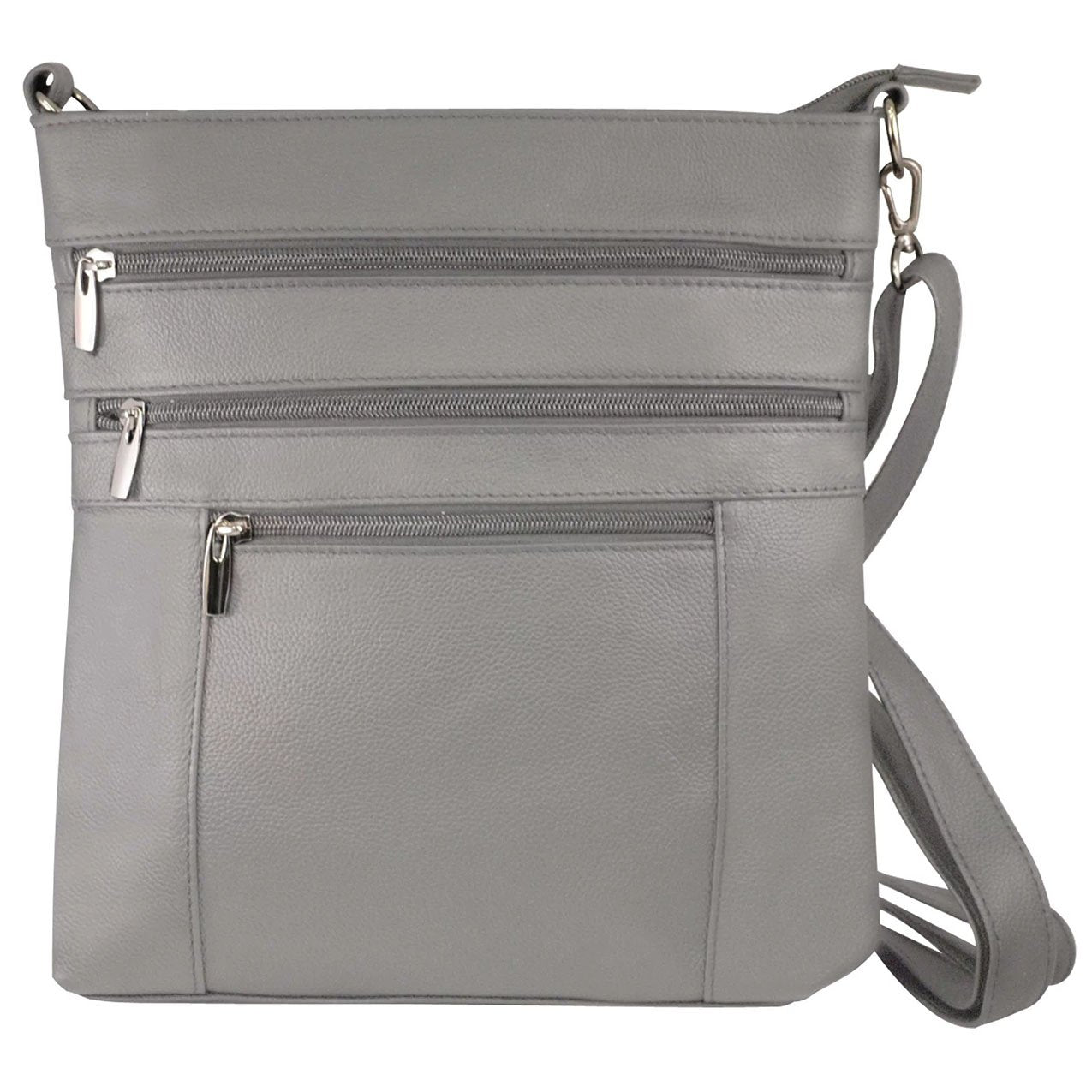 Silver Fever Messenger Italian Leather Shoulder Cross Body Bag Ipad Compatible Unisex