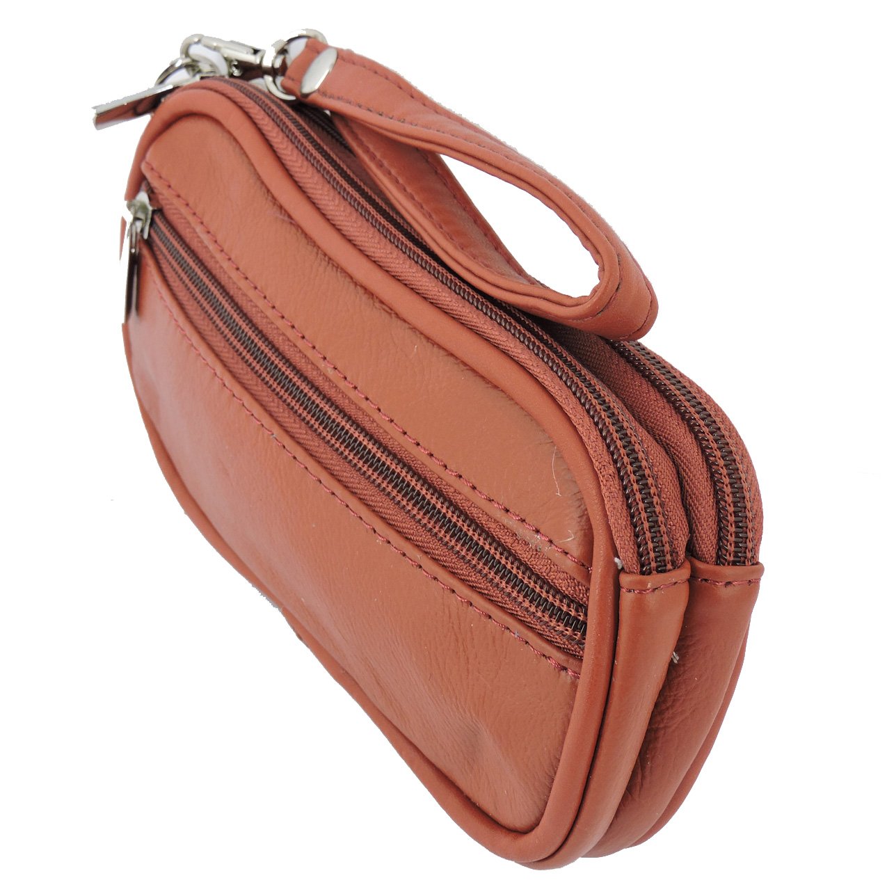 Leather Eyeglass Glasses Case with Wristlet Handle, Padded WOMAN