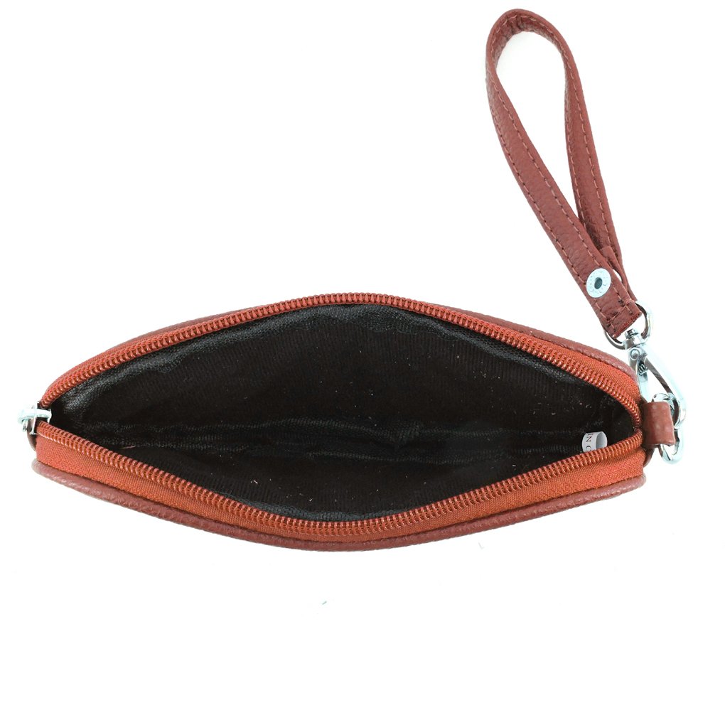 Leather Eyeglass Glasses Case with Wristlet Handle, Padded WOMAN