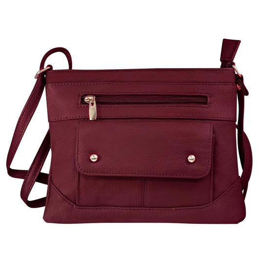 SILVERFEVER Women's Crossbody Handbag Leather Travel Ladies Phone Bag Genuine Cowhide Purse
