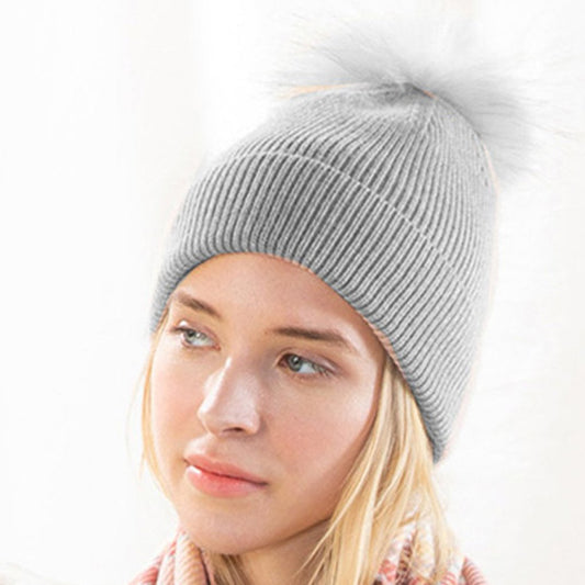 Look by M Women's Ribbet Pom Pom Beanie Ski Winter Hat