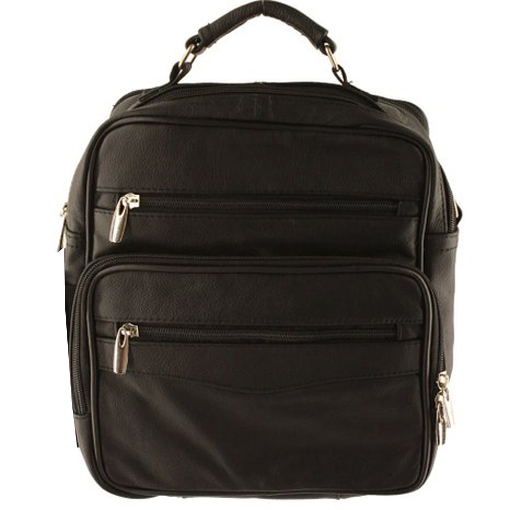Cowhide Leather Men's Messenger Crossbody w Top Handle & Removable CB Strap
