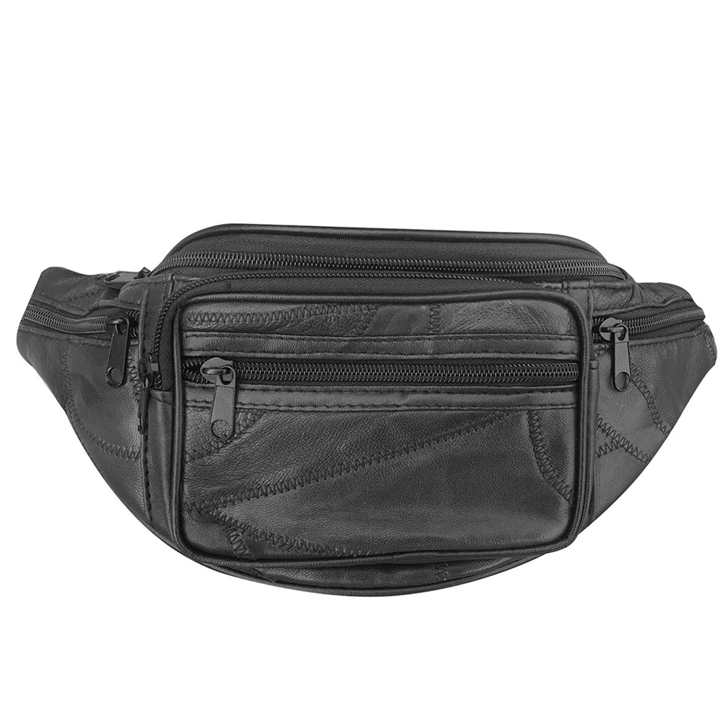 Genuine Leather Fanny Pack Waist Bag Body Pouch Pockets Organizer Phone Holder