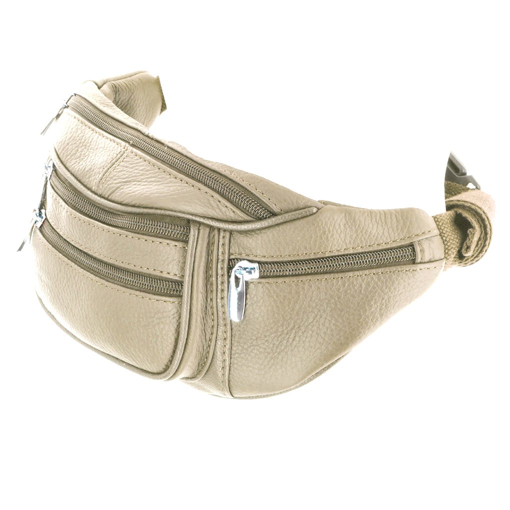 Genuine Leather Fanny Pack Waist Bag Body Pouch Pockets Organizer Phone Holder