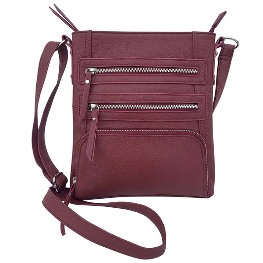 Women's Leather Large  Crossbody Travel Handbag Water Resistant Purse SILVERFEVER
