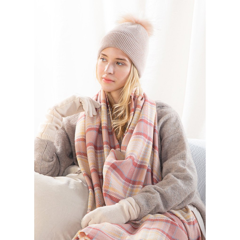 Look by M Women's Ribbet Pom Pom Beanie Ski Winter Hat