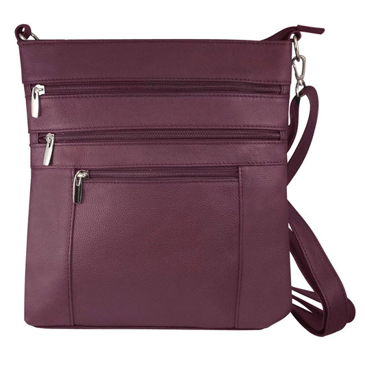 Silver Fever Messenger Italian Leather Shoulder Cross Body Bag Ipad Compatible Unisex