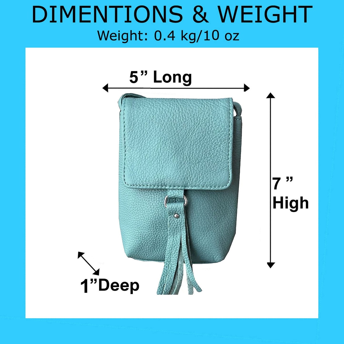 Genuine Leather Women's Phone Pouch Crossbody Flap Top w Tassel
