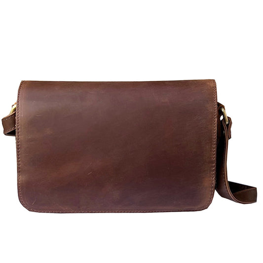 Cowhide Leather Womens Shoulder Purse Small Cross Body Organizer Bag with Many Pockets