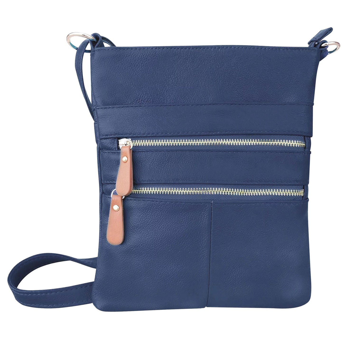 Genuine Leather Travel Shoulder Cross Body Purse Handbag Silver Fever