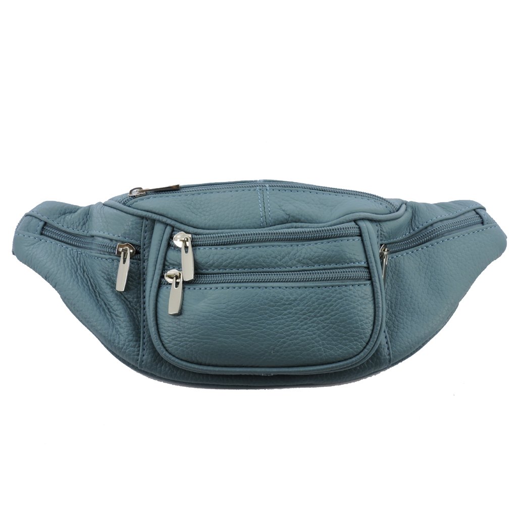 Genuine Leather Fanny Pack Waist Bag Body Pouch Pockets Organizer Phone Holder