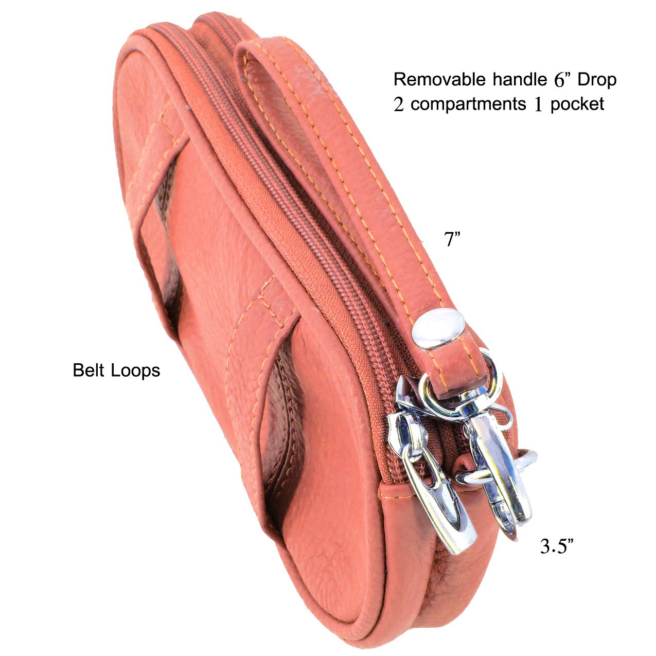 Leather Eyeglass Glasses Case with Wristlet Handle, Padded WOMAN