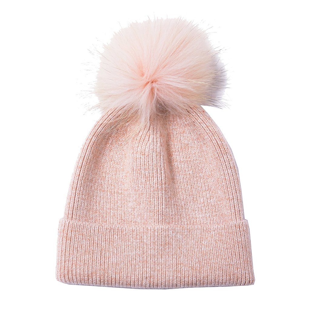 Look by M Women's Ribbet Pom Pom Beanie Ski Winter Hat