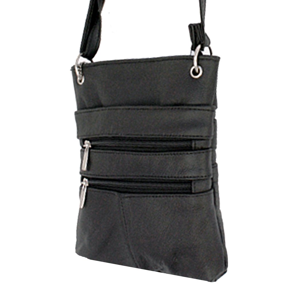 Genuine Leather Travel Shoulder Cross Body Purse Handbag Silver Fever