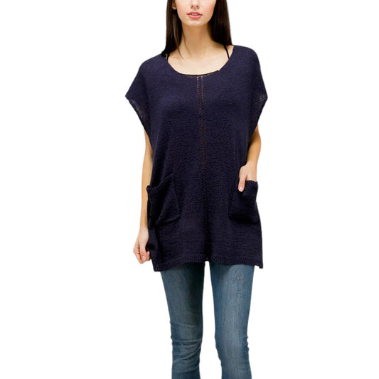 Look by M Sheer Denim Cover Up Pocket Poncho
