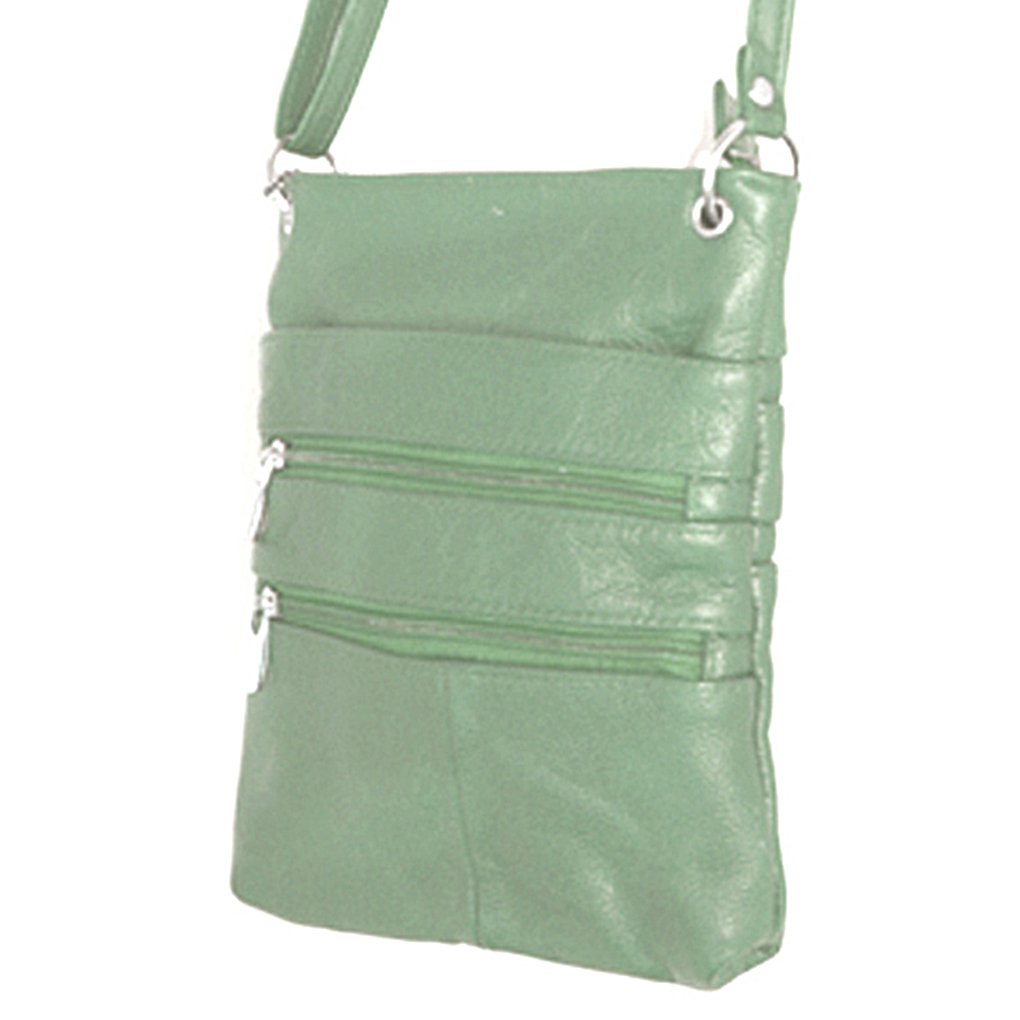 Genuine Leather Travel Shoulder Cross Body Purse Handbag Silver Fever