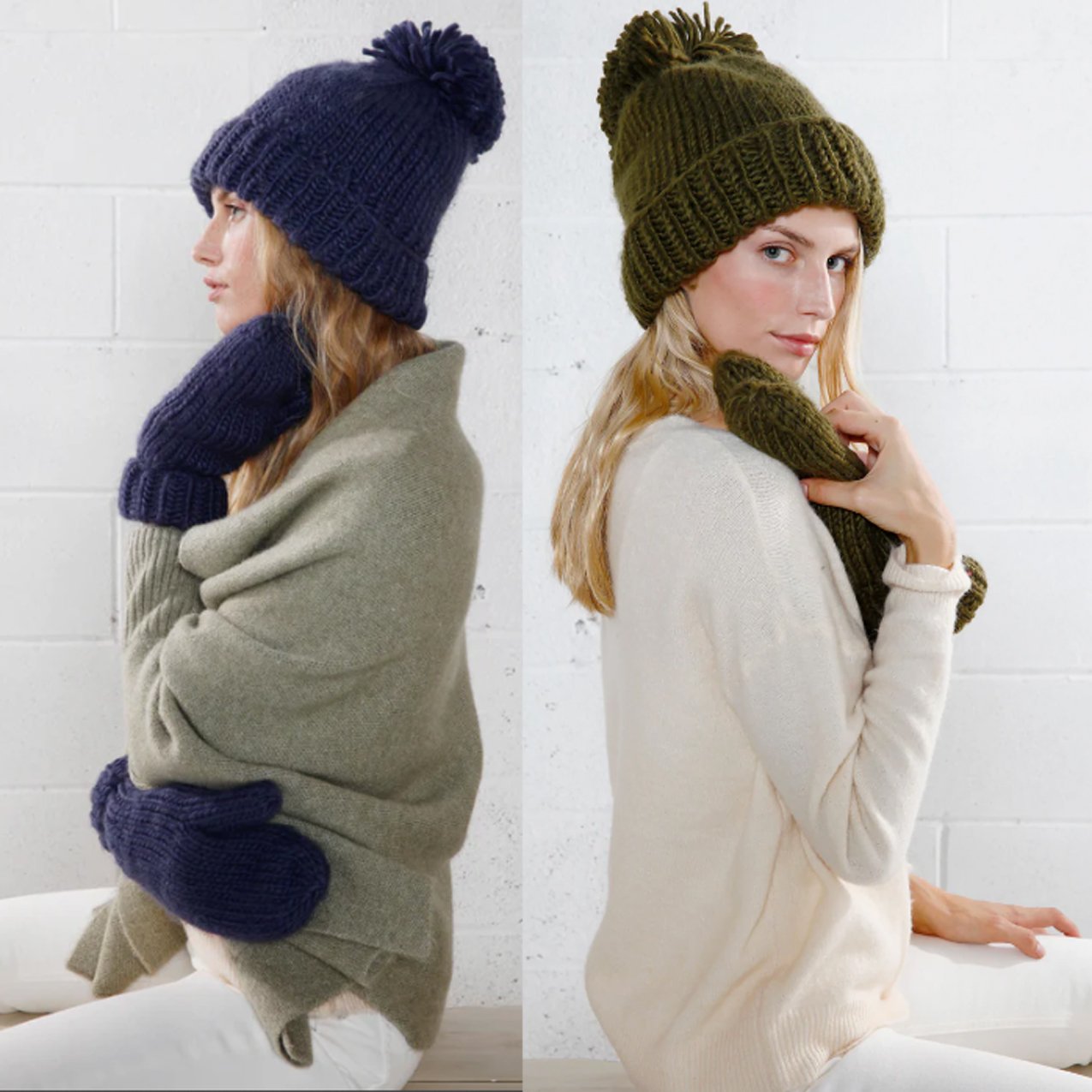 Look by M Women's Ribbet Pom Pom Beanie Ski Winter Hat