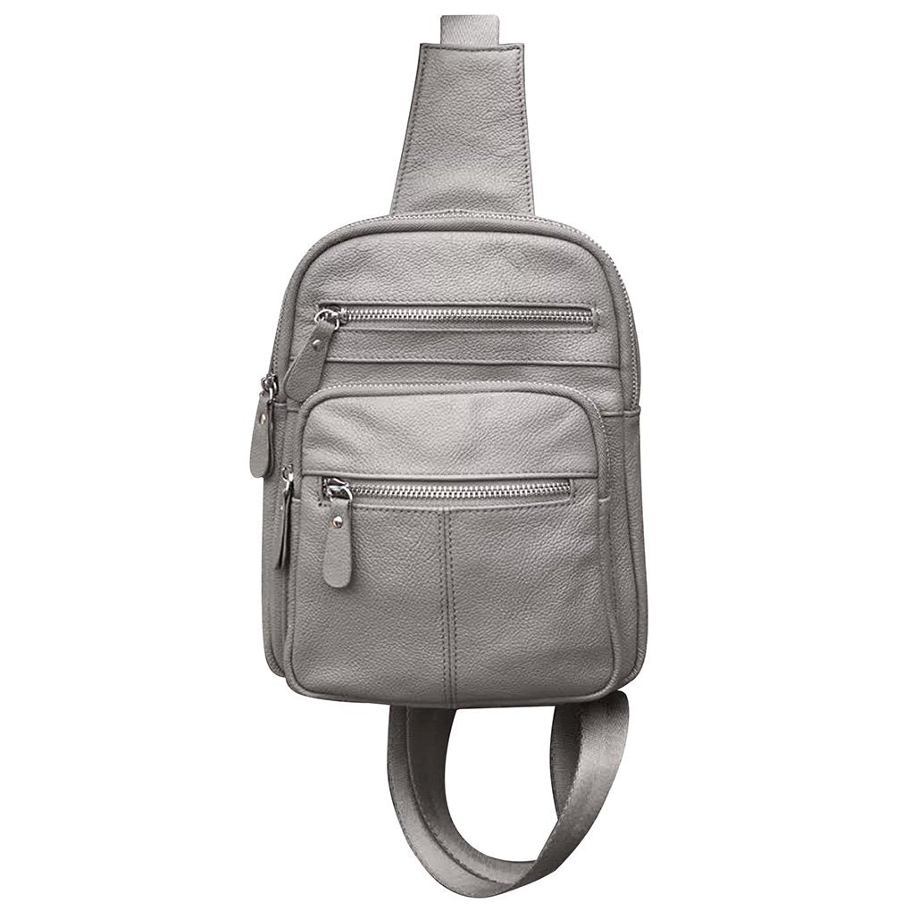 Genuine Leather Sling Backpack - Your Stylish & Organized Companion Silver Fever®