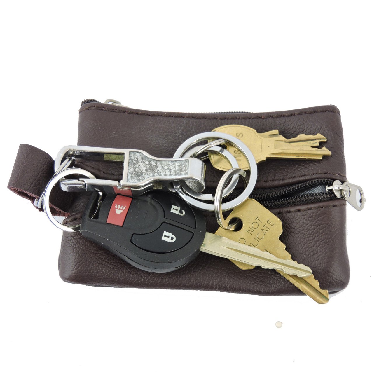 Womens Leather Coin Purse Pouch with Pockets -Handcrafted Genuine Cowhide