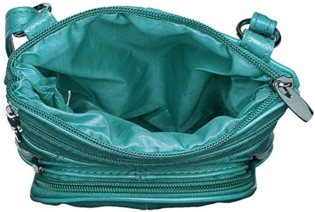 SILVERFEVER Genuine Leather Organizer Handbag Cross Body - Shoulder Travel Bag