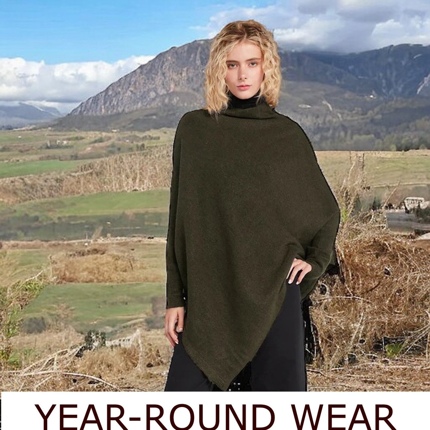 Look by M Triangle Poncho with Sleeves
