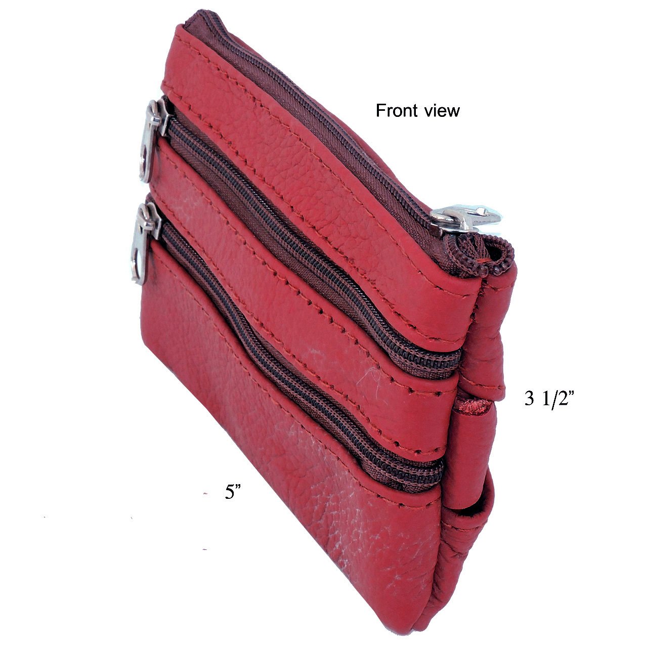 Womens Leather Coin Purse Pouch with Pockets -Handcrafted Genuine Cowhide